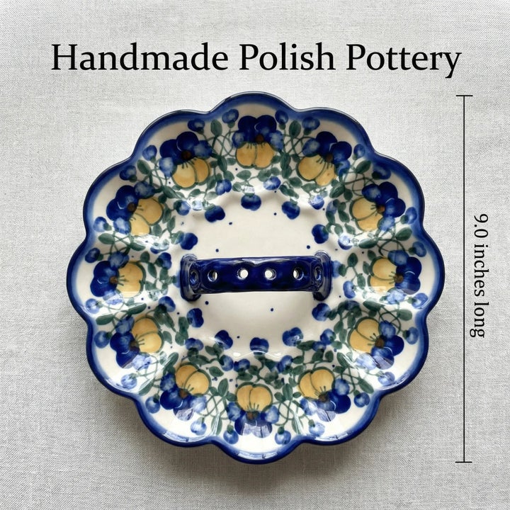 WR Unikat Pansies Dining Accessories — Polish Pottery