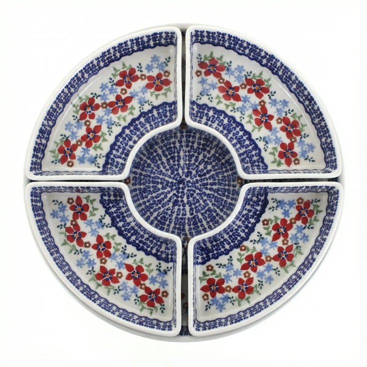 Detail image of Manufaktura Red Poppy Large Serving Piece — Polish Pottery