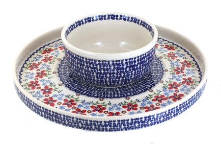 Manufaktura Red Poppy Large Serving Piece — Polish Pottery