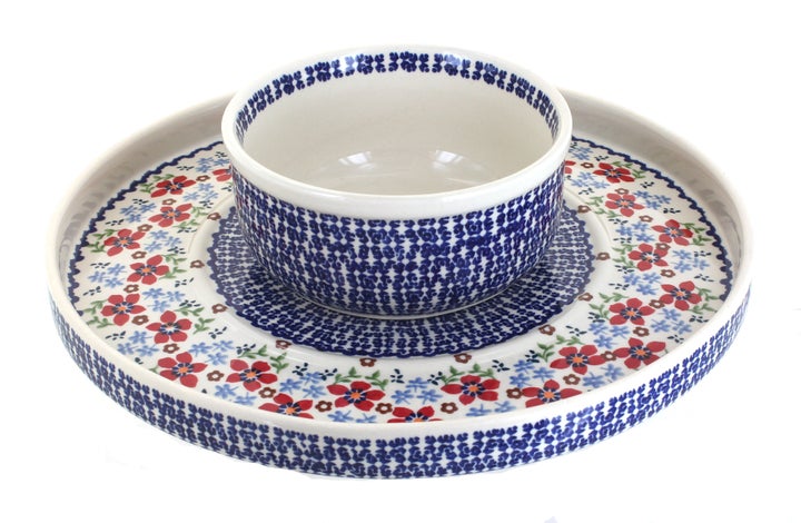 Manufaktura Red Poppy Large Serving Piece — Polish Pottery