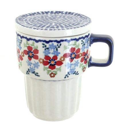 Manufaktura Red Poppy Mug — Polish Pottery