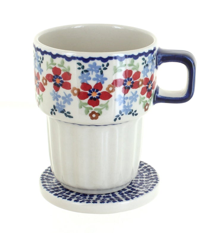 Manufaktura Red Poppy Mug — Polish Pottery