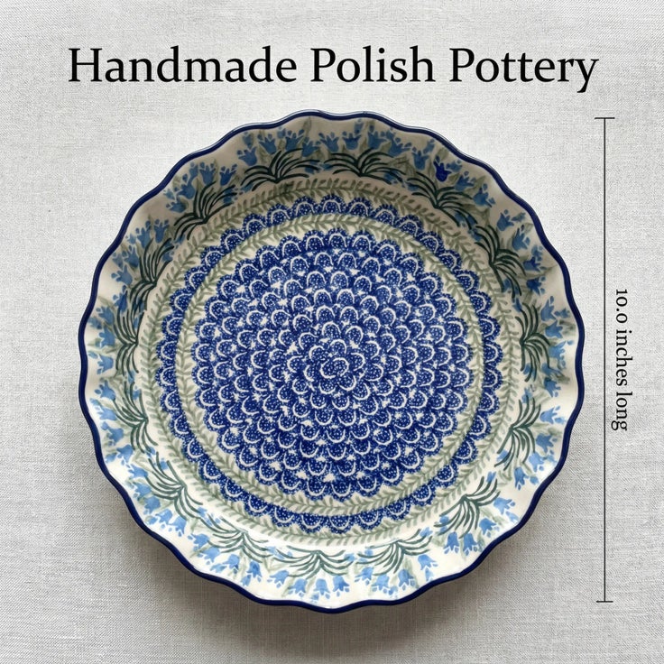 Detail image of Ceramika Artystyczna Tulip Bouquet Pie Plate — Polish Pottery