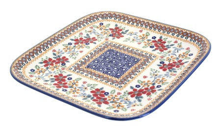 Manufaktura Red Daisy Dining Plates & Bowls — Polish Pottery