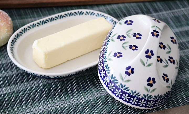 Manufaktura Blue Daisy Butter Dish — Polish Pottery