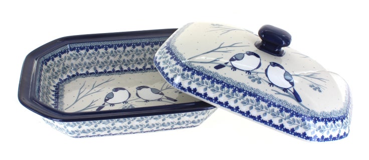 Detail image of Ceramika Artystyczna Bluebird Medium Bakeware — Polish Pottery