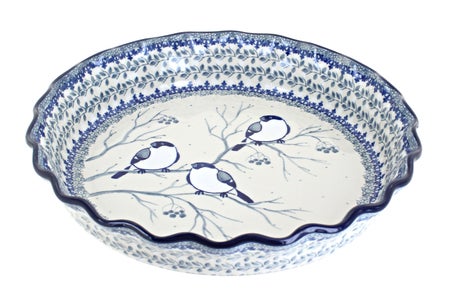 Ceramika Artystyczna Bluebird Pie Plate — Polish Pottery