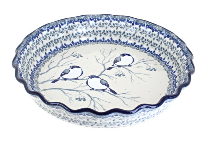 Ceramika Artystyczna Bluebird Pie Plate — Polish Pottery
