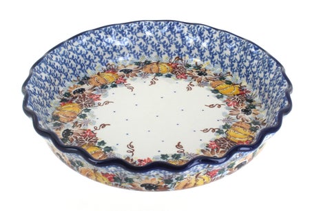 Ceramika Artystyczna Harvest Bounty Pie Plate — Polish Pottery