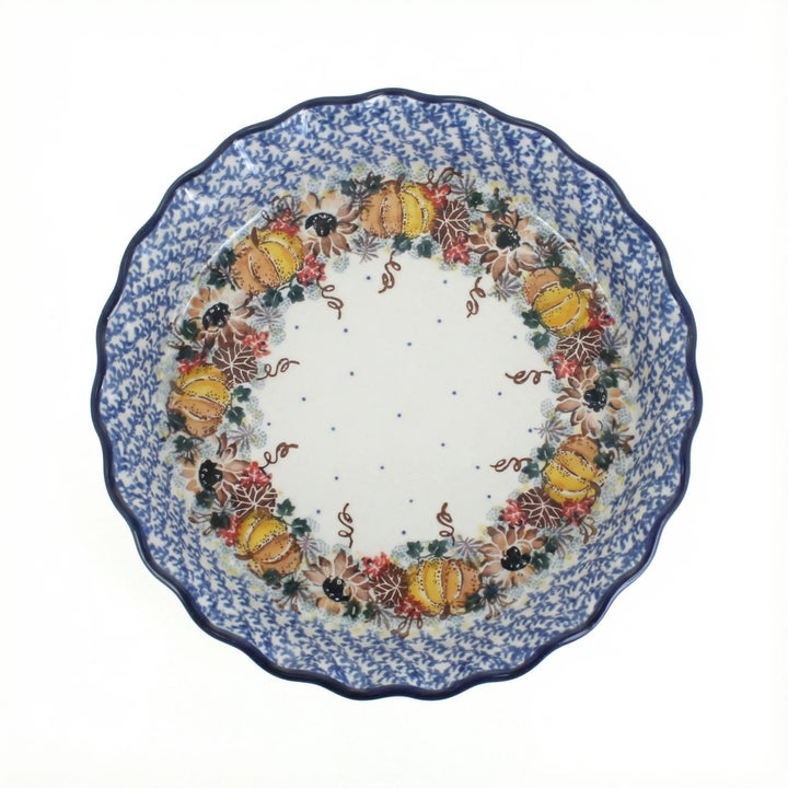 Ceramika Artystyczna Harvest Bounty Pie Plate — Polish Pottery