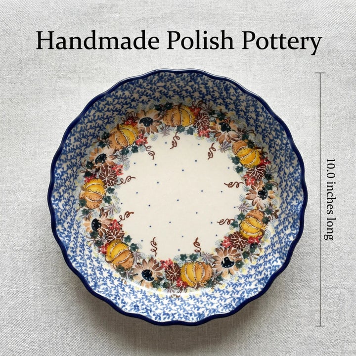 Ceramika Artystyczna Harvest Bounty Pie Plate — Polish Pottery