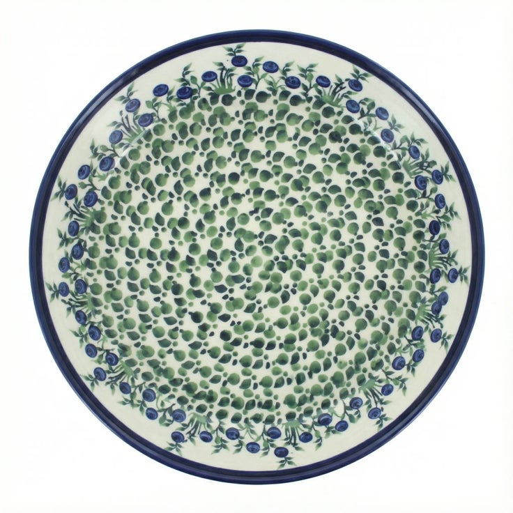 Detail image of Zaklady Porcelain Vine Pie Plate — Polish Pottery