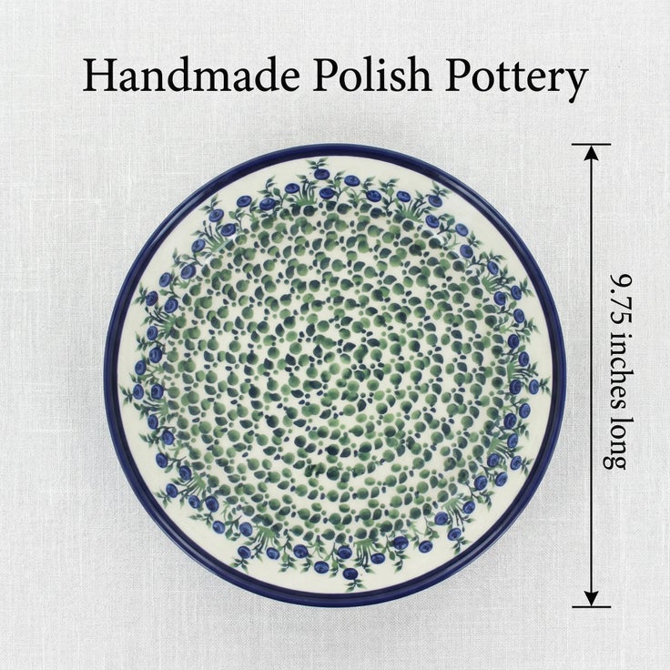 Detail image of Zaklady Porcelain Vine Pie Plate — Polish Pottery