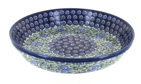 Zaklady Seaside Swirl Pie Plate — Polish Pottery