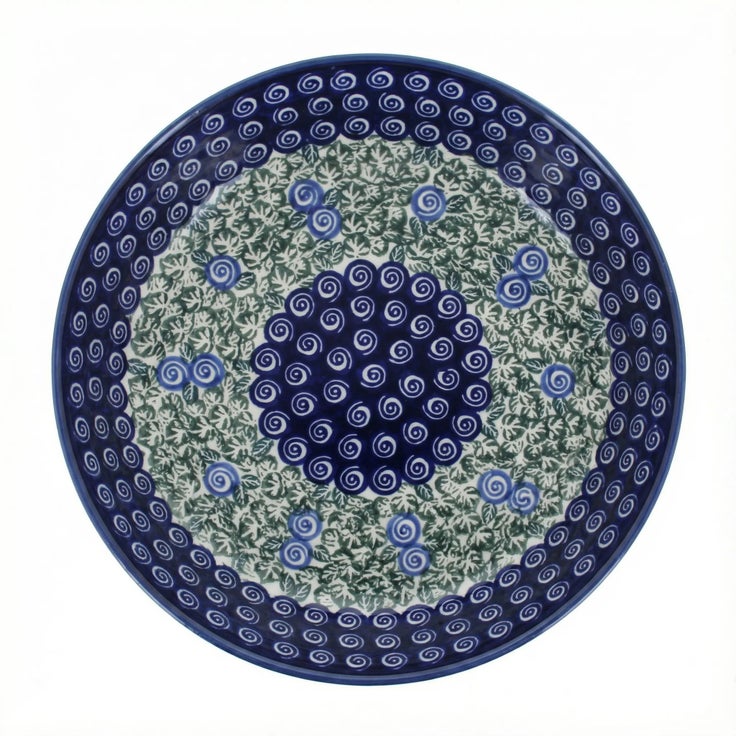 Detail image of Zaklady Seaside Swirl Pie Plate — Polish Pottery