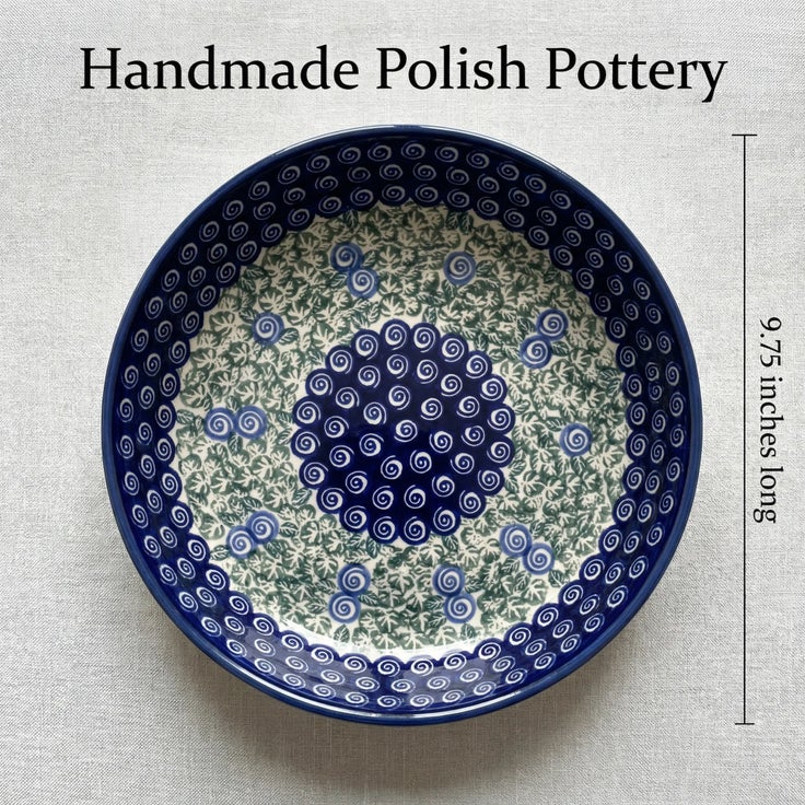 Detail image of Zaklady Seaside Swirl Pie Plate — Polish Pottery