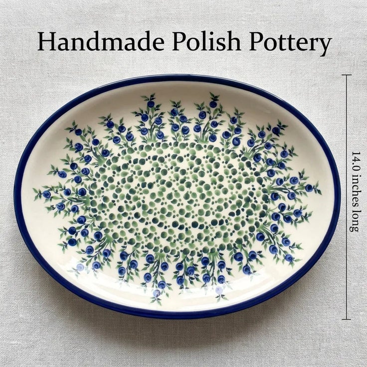 Detail image of Zaklady Porcelain Vine Large Serving Piece — Polish Pottery