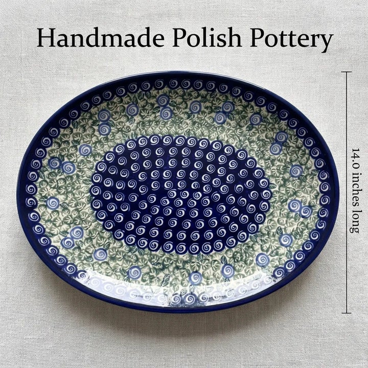 Zaklady Seaside Swirl Large Serving Piece — Polish Pottery