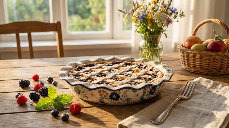 Detail image of Manufaktura Carnival Pie Plate — Polish Pottery