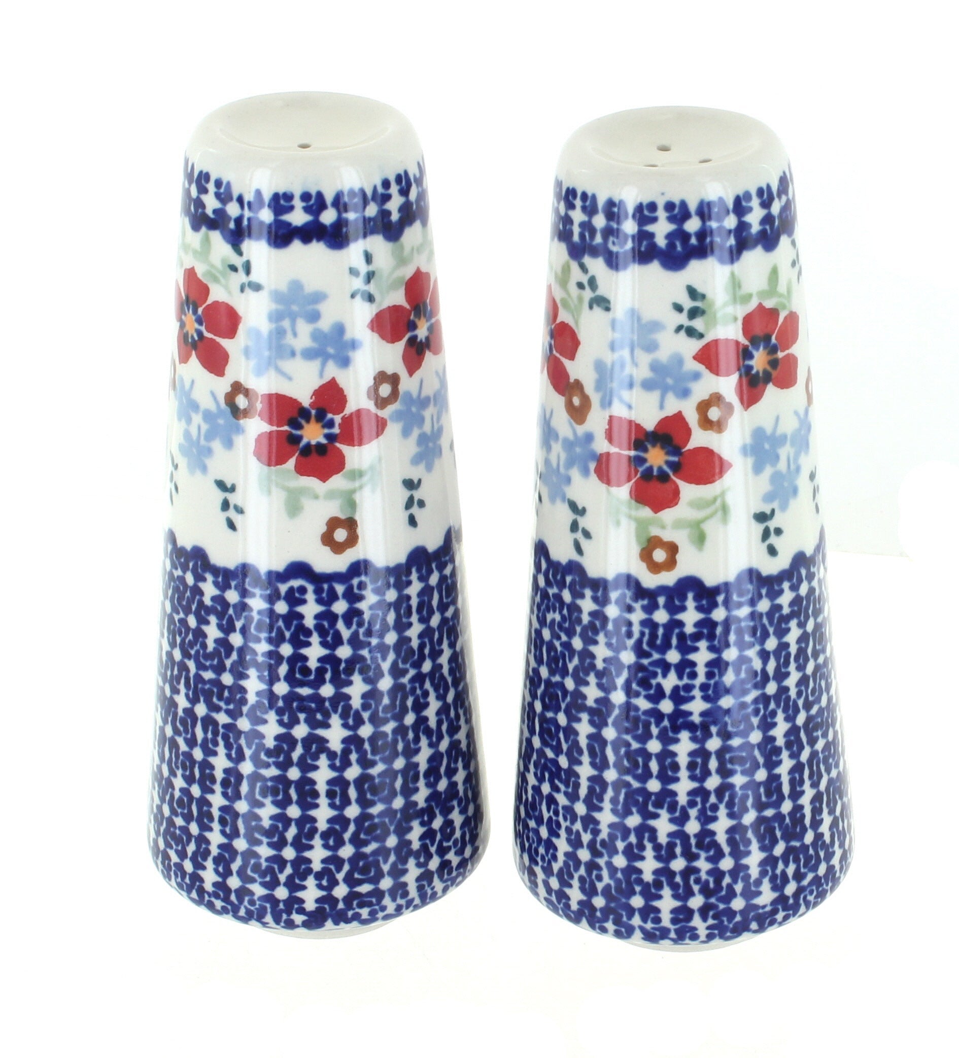 Manufaktura Red Poppy Salt & Pepper Shaker — Polish Pottery