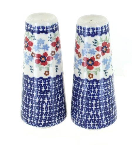 Manufaktura Red Poppy Salt & Pepper Shaker — Polish Pottery
