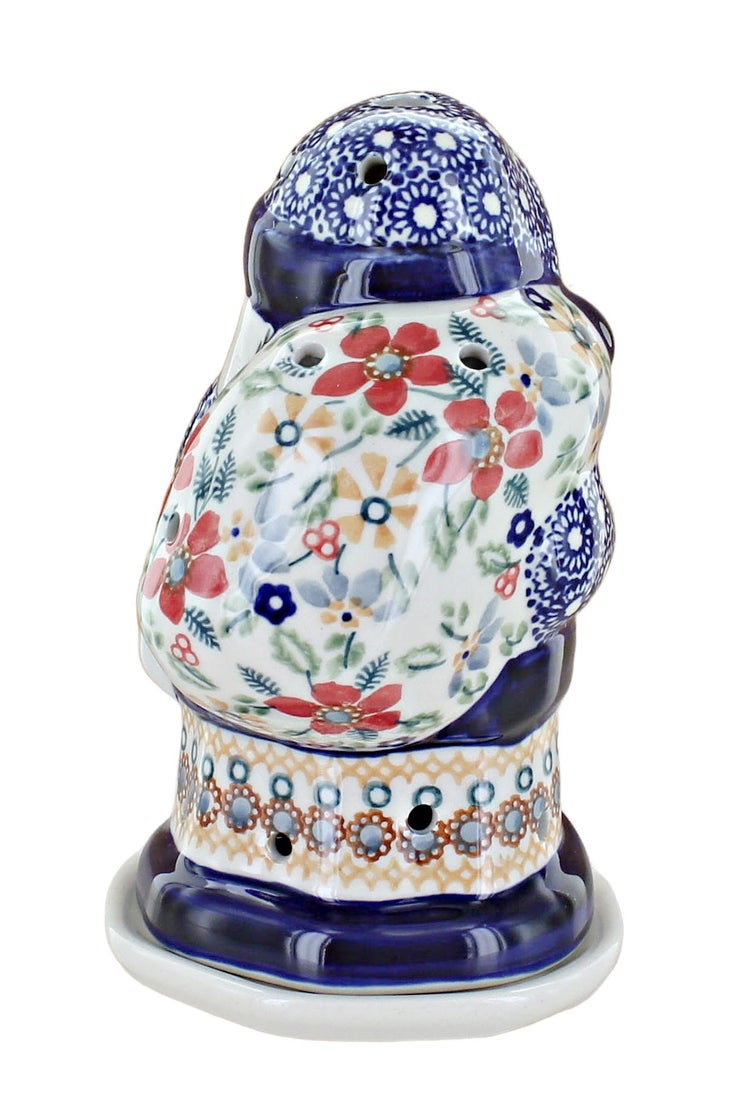 Detail image of Manufaktura Red Daisy Luminary — Polish Pottery