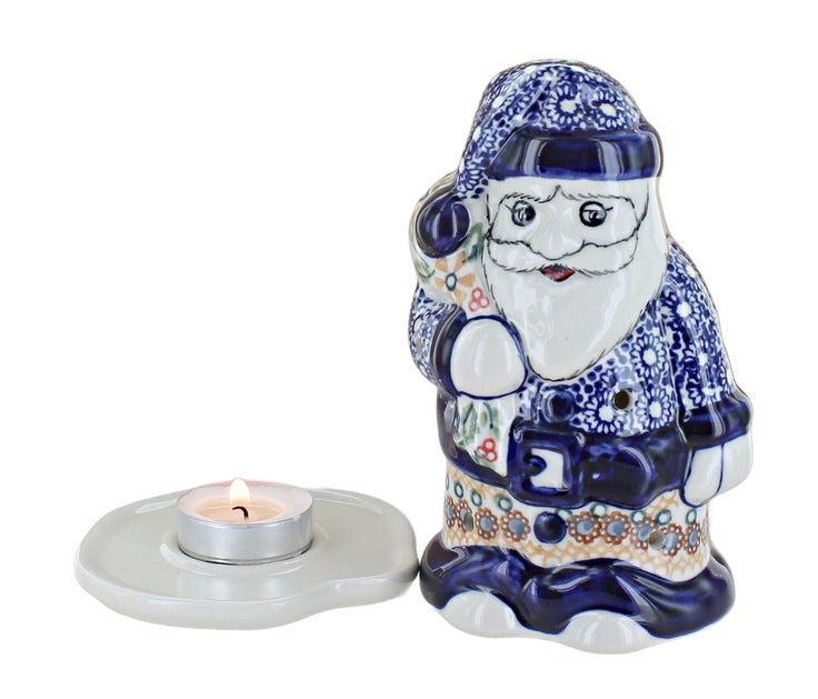 Detail image of Manufaktura Red Daisy Luminary — Polish Pottery