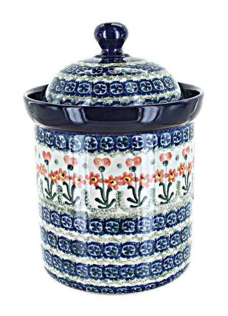 Ceramika Artystyczna Peach Posy Counter Storage — Polish Pottery