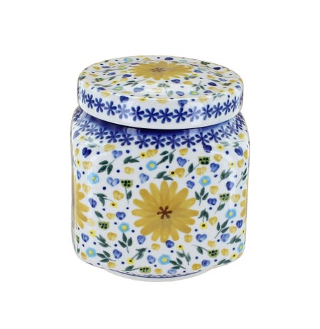 WR Unikat Yellow Daisy Counter Storage — Polish Pottery