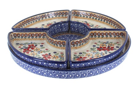 Manufaktura Red Daisy Large Serving Piece — Polish Pottery