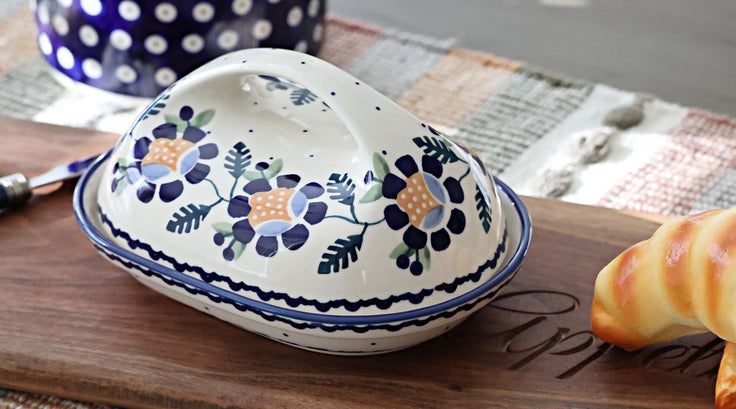 Detail image of Manufaktura Sunflower Butter Dish — Polish Pottery