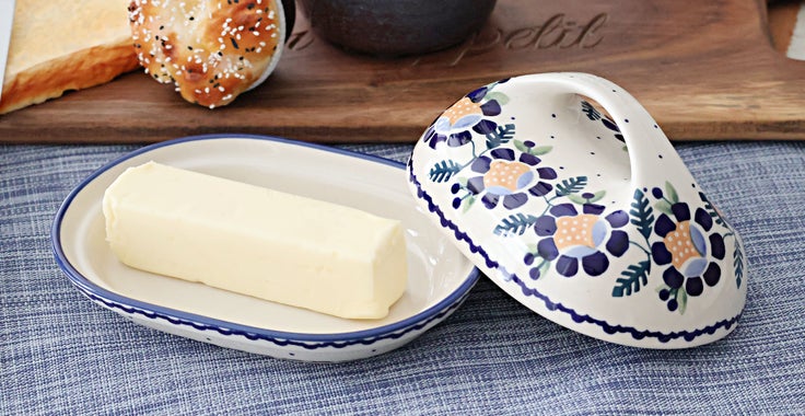Detail image of Manufaktura Sunflower Butter Dish — Polish Pottery