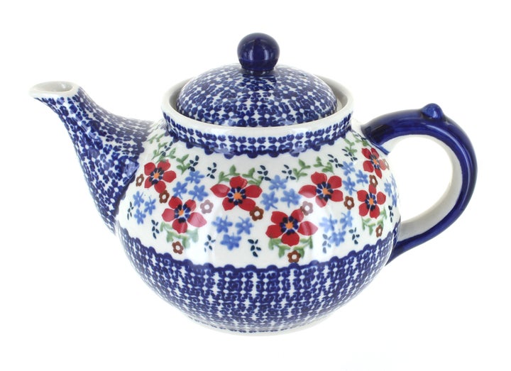 Manufaktura Red Poppy Teapot — Polish Pottery
