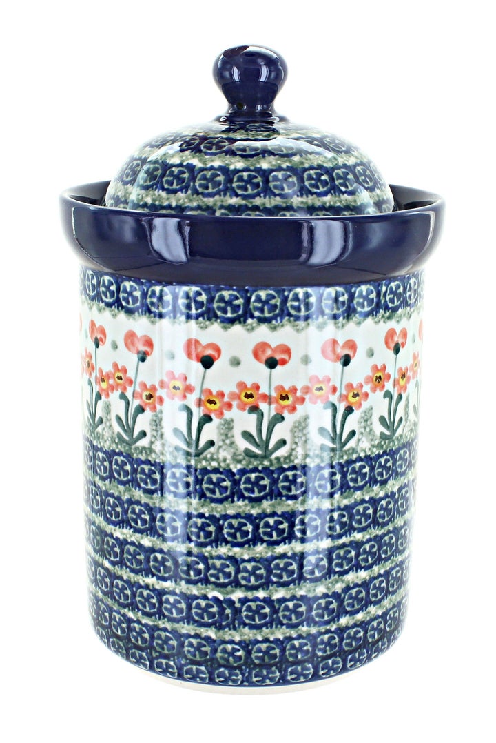 Ceramika Artystyczna Peach Posy Counter Storage — Polish Pottery