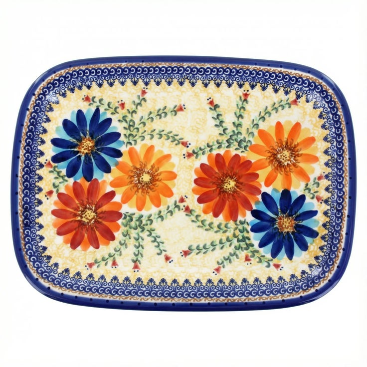 Detail image of Vena Autumn Burst Large Serving Piece — Polish Pottery