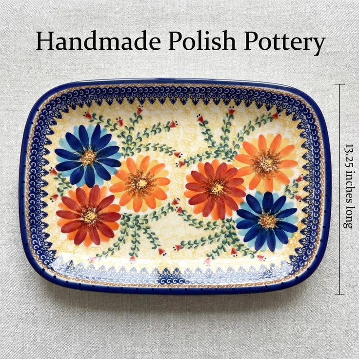 Detail image of Vena Autumn Burst Large Serving Piece — Polish Pottery