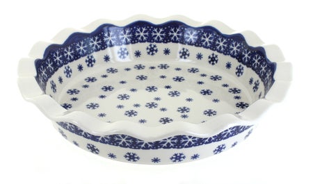 Manufaktura Snow Flurry Pie Plate — Polish Pottery
