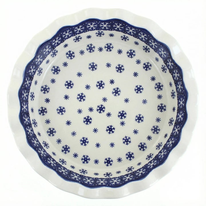 Manufaktura Snow Flurry Pie Plate — Polish Pottery