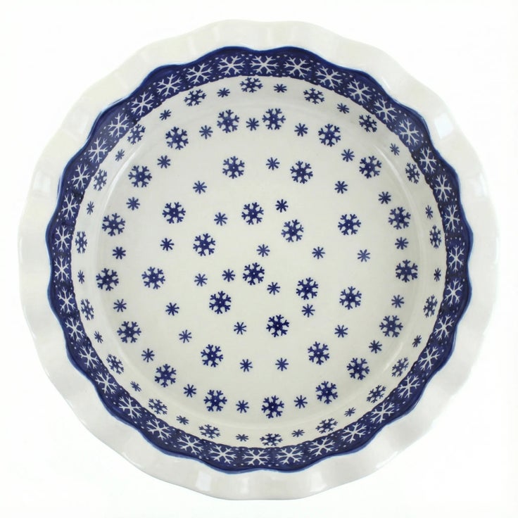 Detail image of Manufaktura Snow Flurry Pie Plate — Polish Pottery