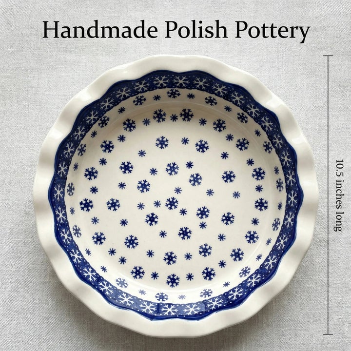 Manufaktura Snow Flurry Pie Plate — Polish Pottery