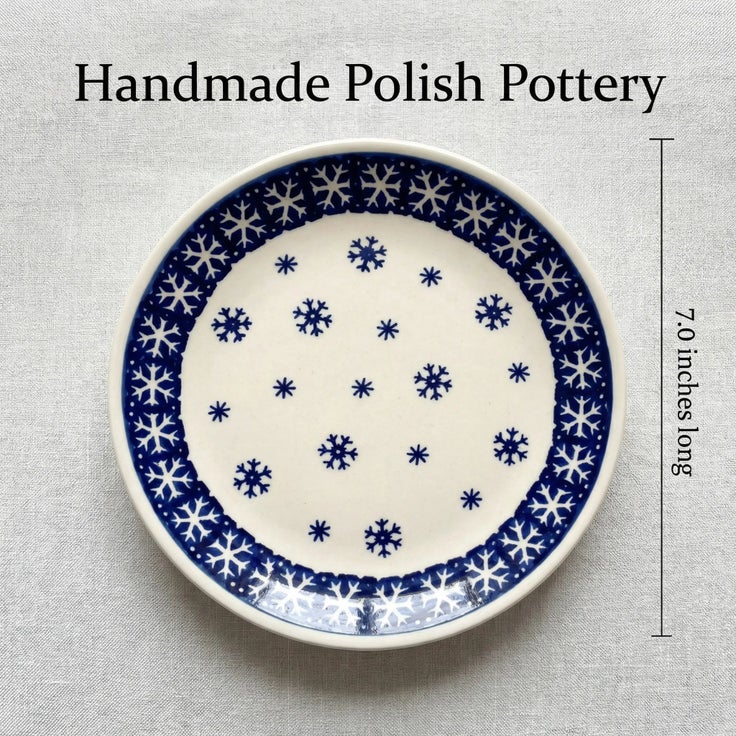 Detail image of Manufaktura Snow Flurry Dining Plates & Bowls — Polish Pottery