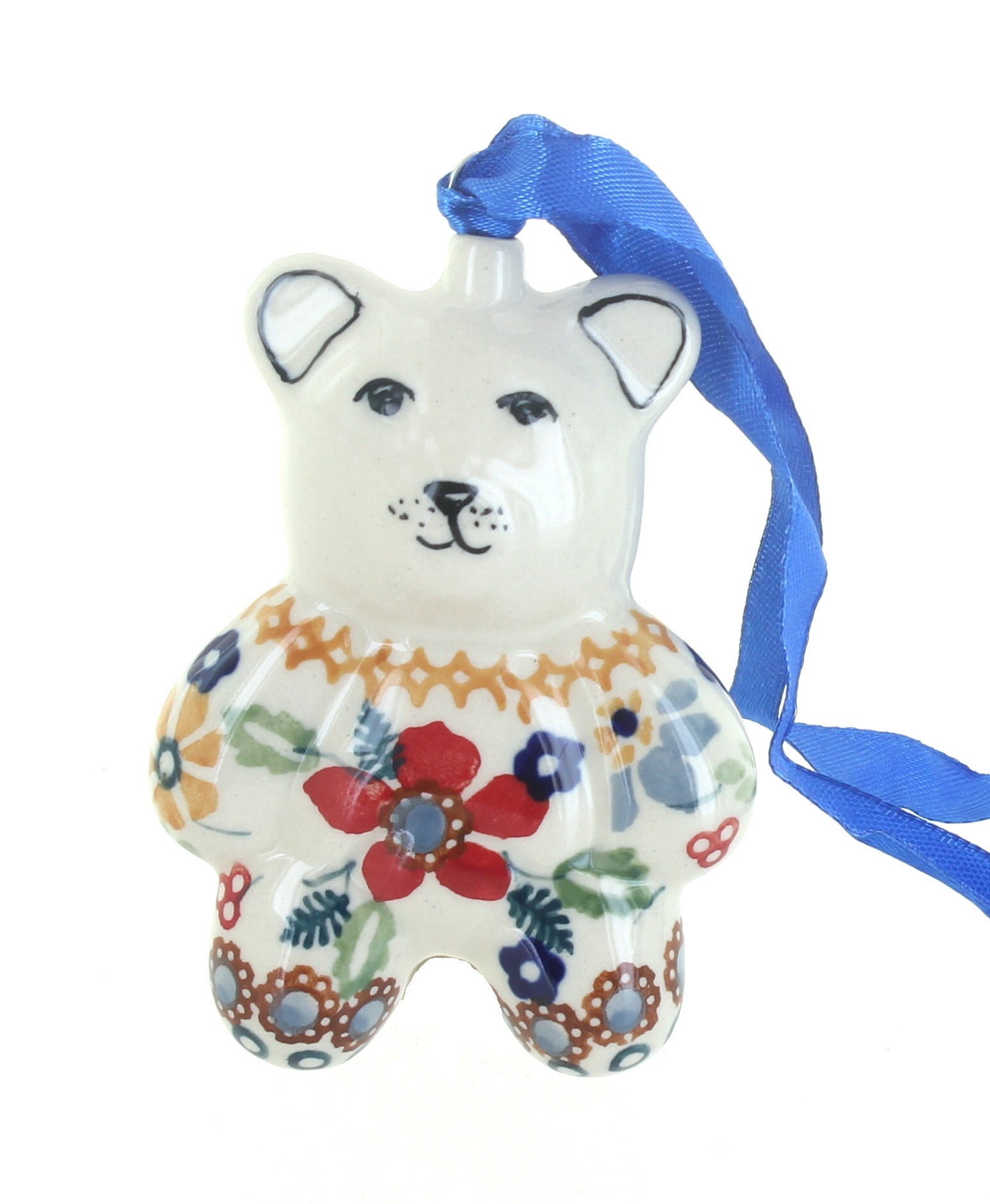 Manufaktura Red Daisy Christmas Ornament — Polish Pottery