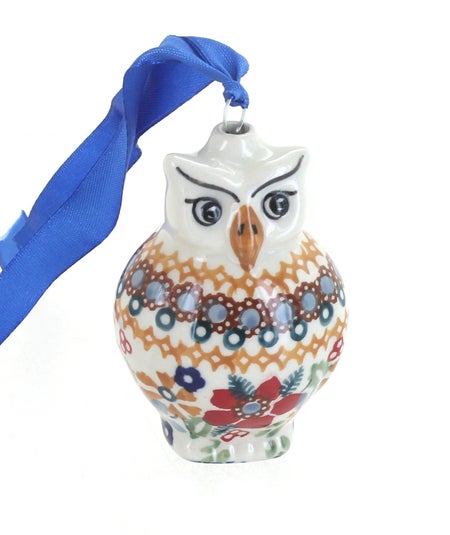 Manufaktura Red Daisy Christmas Ornament — Polish Pottery