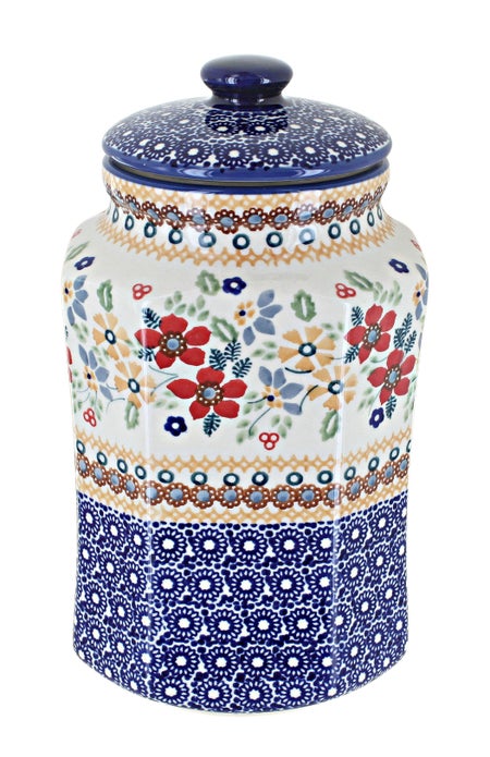 Manufaktura Red Daisy Counter Storage — Polish Pottery