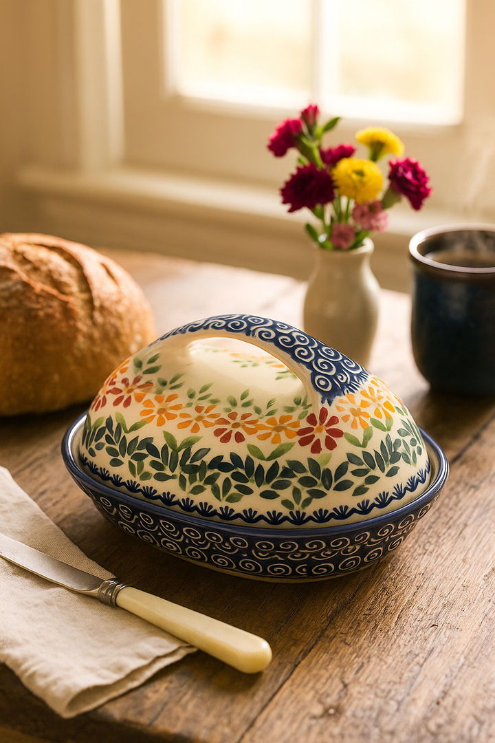 Manufaktura Garden Bouquet Butter Dish — Polish Pottery