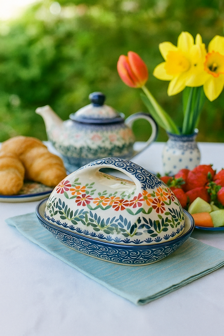 Manufaktura Garden Bouquet Butter Dish — Polish Pottery