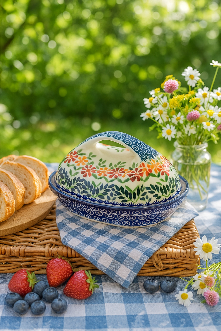 Manufaktura Garden Bouquet Butter Dish — Polish Pottery