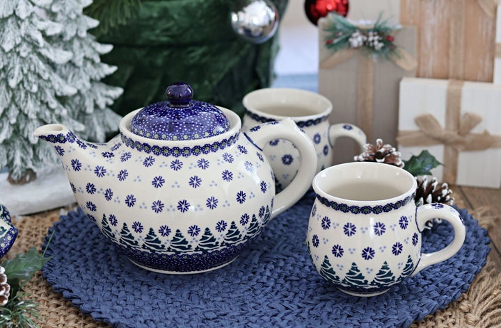 Manufaktura Festive Fir Teapot — Polish Pottery