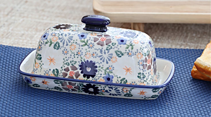 Detail image of Manufaktura Carnival Butter Dish — Polish Pottery
