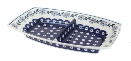 Manufaktura Blue Violet Large Serving Piece — Polish Pottery